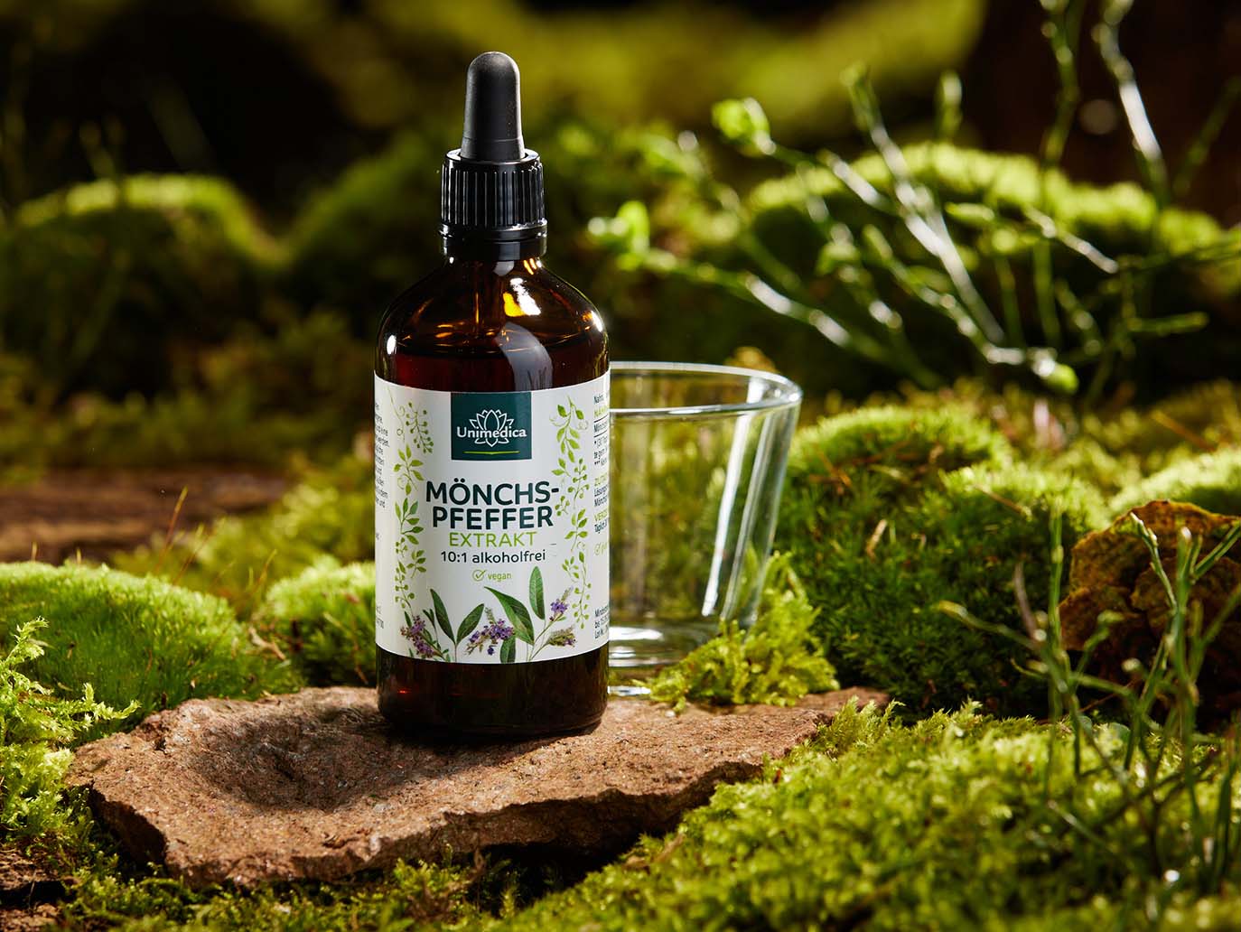 Mönchspfeffer - flüssiger Pflanzenextrakt - alkoholfrei - 15 mg pro Tagesdosis (30 Tropfen) - 100 ml - Tropfen - von Unimedica